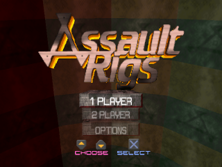 Assault Rigs title screen for Playstation